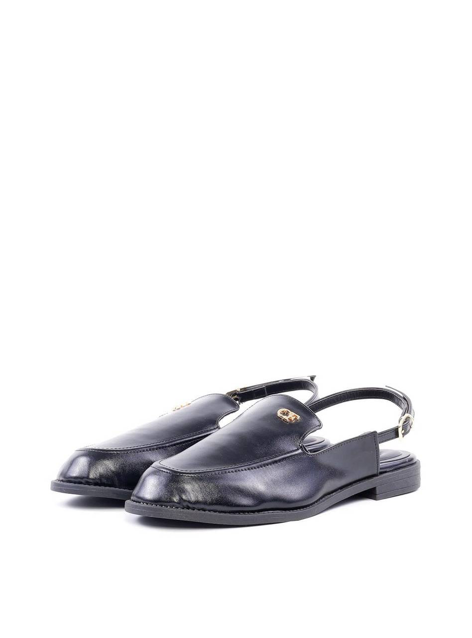 Mocassim Slingback com Detalhe CF - Preta SDI-11869 - PR