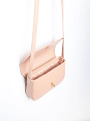 Bolsa Satchel Couro Pequena Transversal Nude BSI-5867 - NU