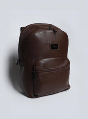 Mochila Masculina Casual Couro Grande Bolso Frontal Cacau MEI-440 - CA