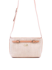 Bolsa Transversal Palha com Detalhes de Fivelas - Nude BSI-6026 - NU