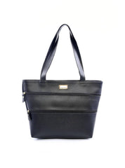 Bolsa Tote Tiracolo com Dois Bolsos Frontais - Preta BSI-6095 - PR