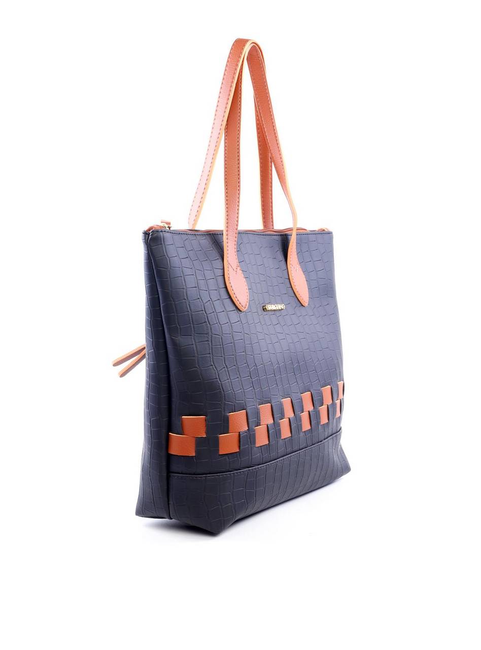Bolsa Shopper Tiracolo com Tiras Entrelaçadas - Preta BSI-6070 - PR