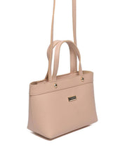 Bolsa Tote Pequena com Pinos e Alça de Mão - Nude BSI-5390 - NU