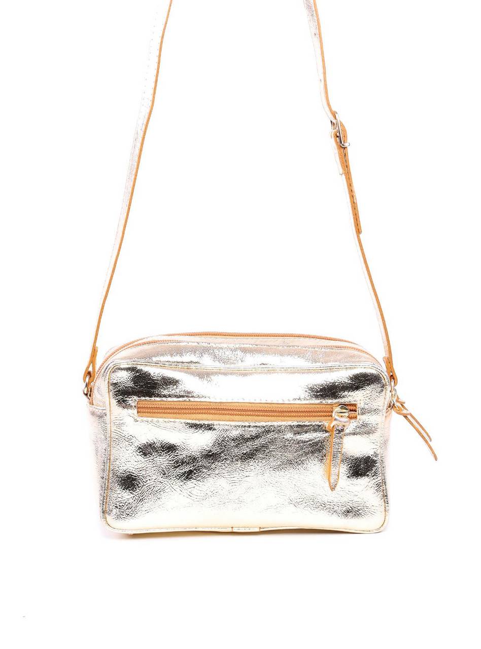 Bolsa Transversal com Duas Divisórias e Bolso Traseiro Ouro BSI-6003 - AU