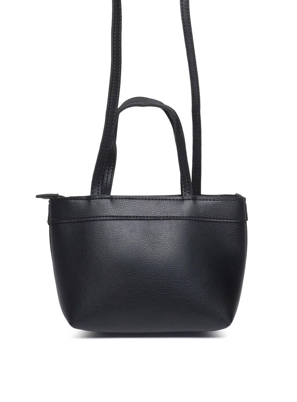 Bolsa Tote Pequena com Pinos e Alça de Mão - Preta BSI-5390 - PR