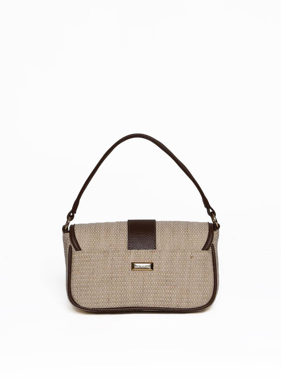 Bolsa Satchel de Mão em Palha Cacau  BSI-5986 - CA