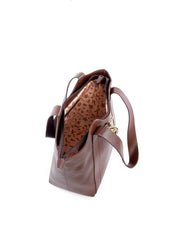 Bolsa Tote Tiracolo Ondulada com Bag Charm - Cacau BSI-6109 - CA