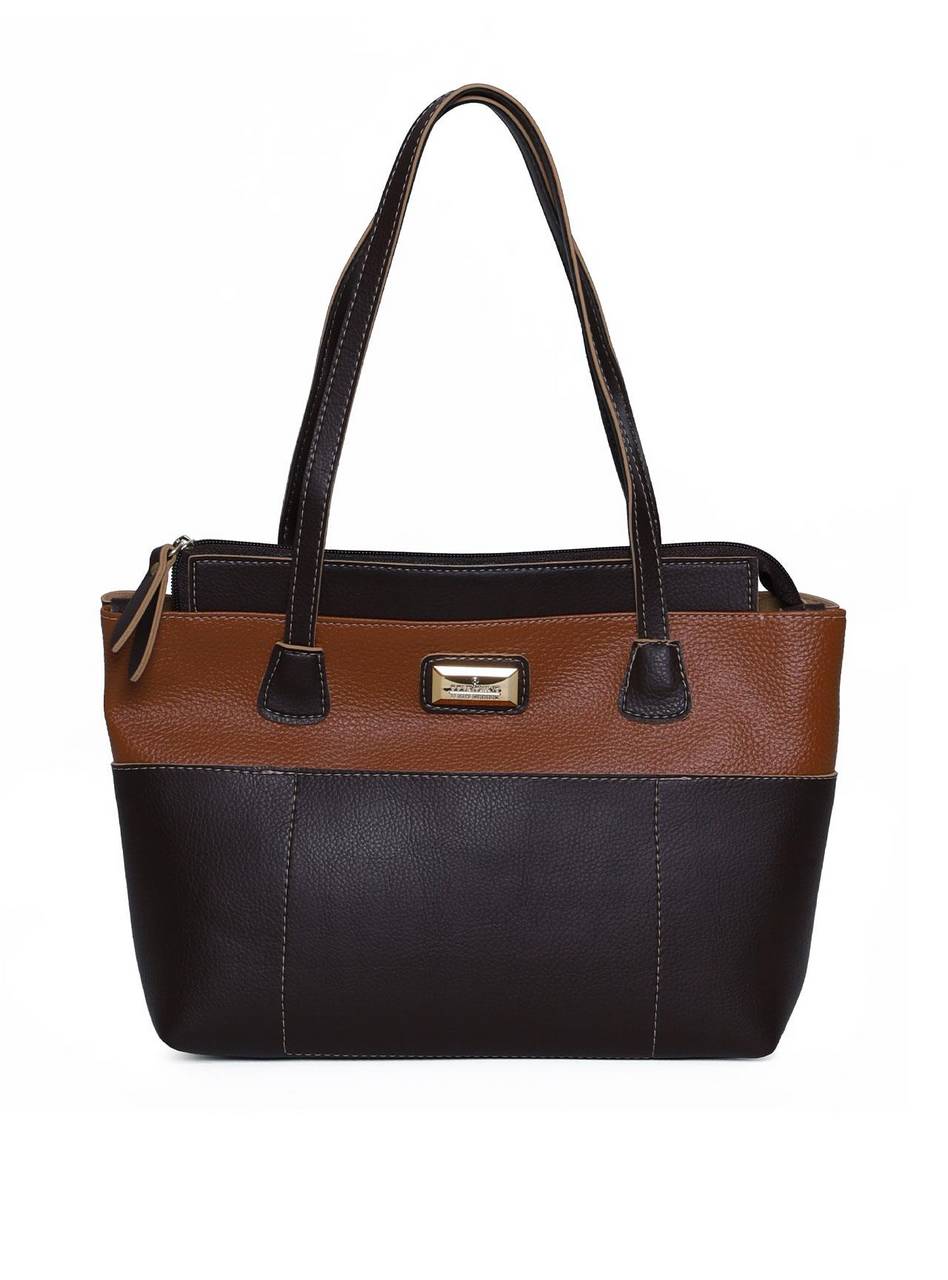 Bolsa Tote Tiracolo com Bolso Frontal e Zipper - Cacau BSI-5976 - CA