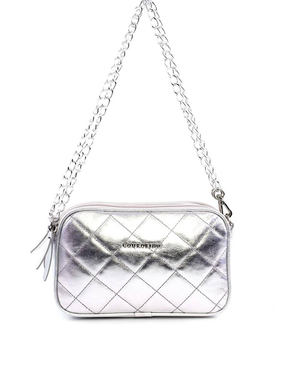 Bolsa Cluthc Tranversal em Metalasse - Prata BSI-6118 - PT