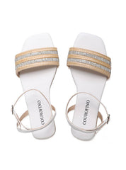 Sandália Feminina Rasteira Rosto Palha - Branca SDI-11641 - BR