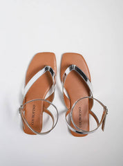 Sandália Feminina Rasteiras Slim - Prata SDI-11535 - PT