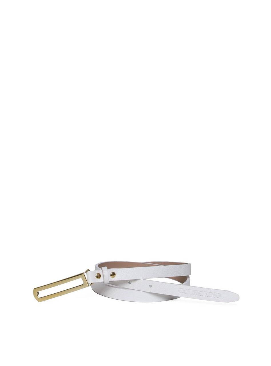 Cinto Feminino em Couro com Fivela Retangular - Branca CTI-969 - BR