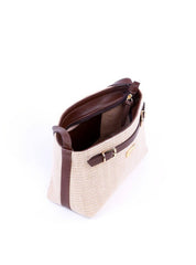 Bolsa Transversal Palha com Detalhes de Fivelas - Cacau BSI-6026 - CA