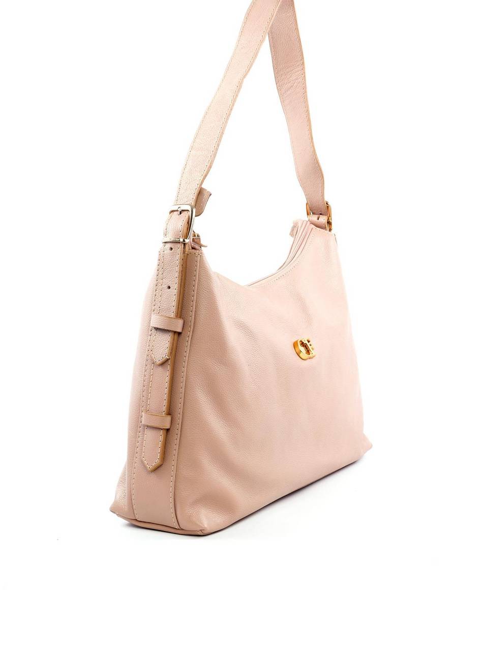 Bolsa Hobo Tiracolo com Fivelas e Passantes - Nude BSI-6063 - NU