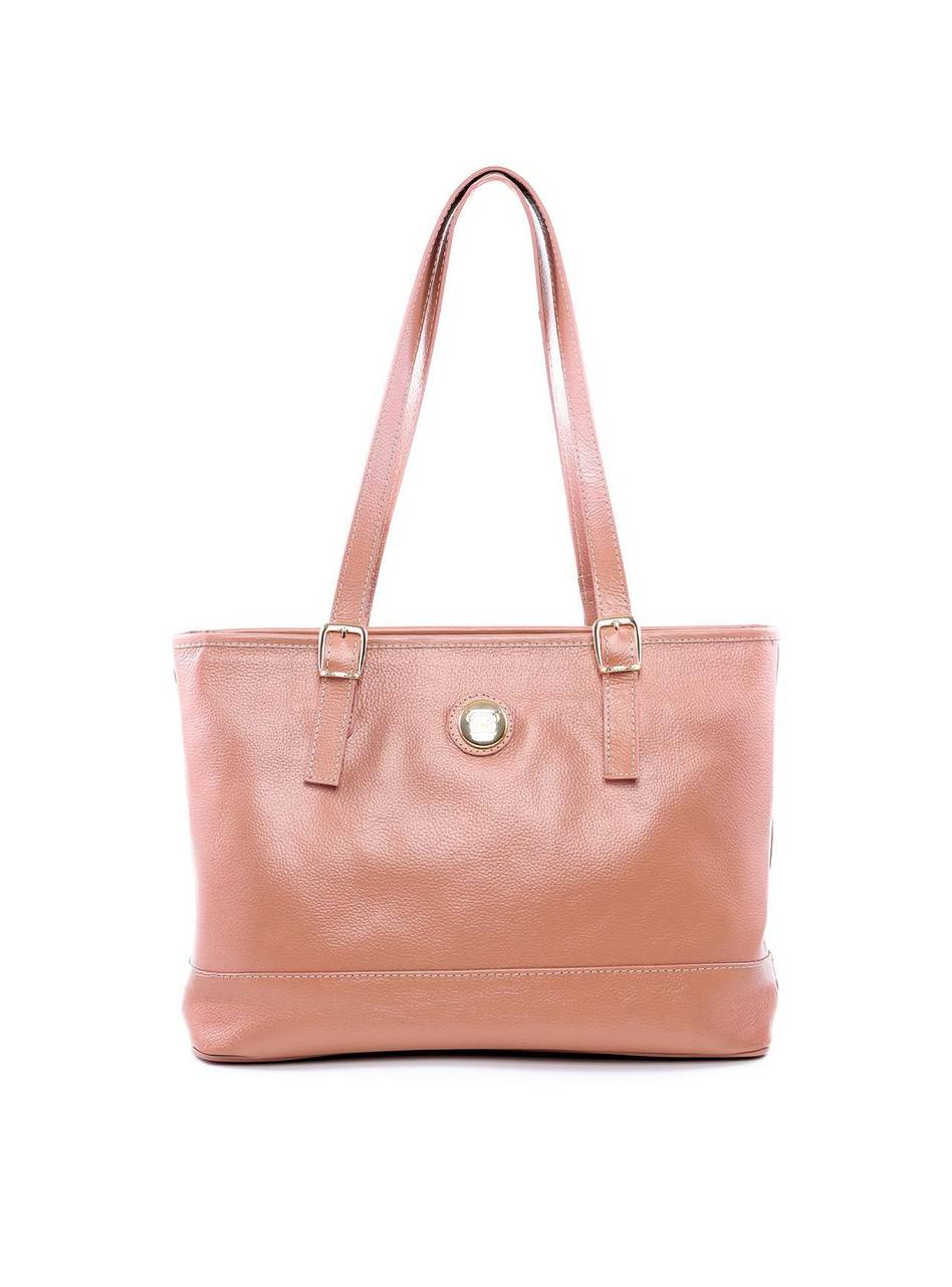 Bolsa Tote Tiracolo com Fivelas e Detalhe Dourado - Nude BSI-6072 - NU