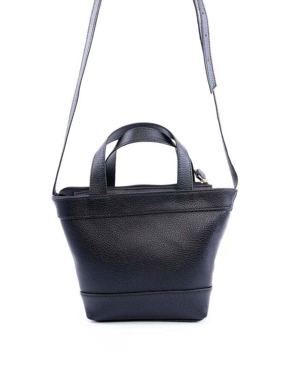 Bolsa Tote com Alça Dupla Geométrica - Preta BSI-6061 - PR
