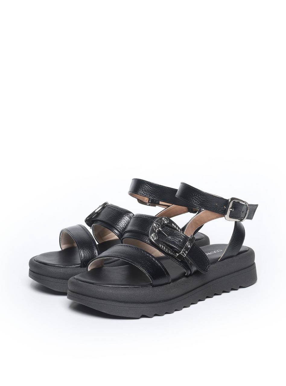 Sandália Feminina Papete Tachas Diversas - Preta SDI-11567 - PR