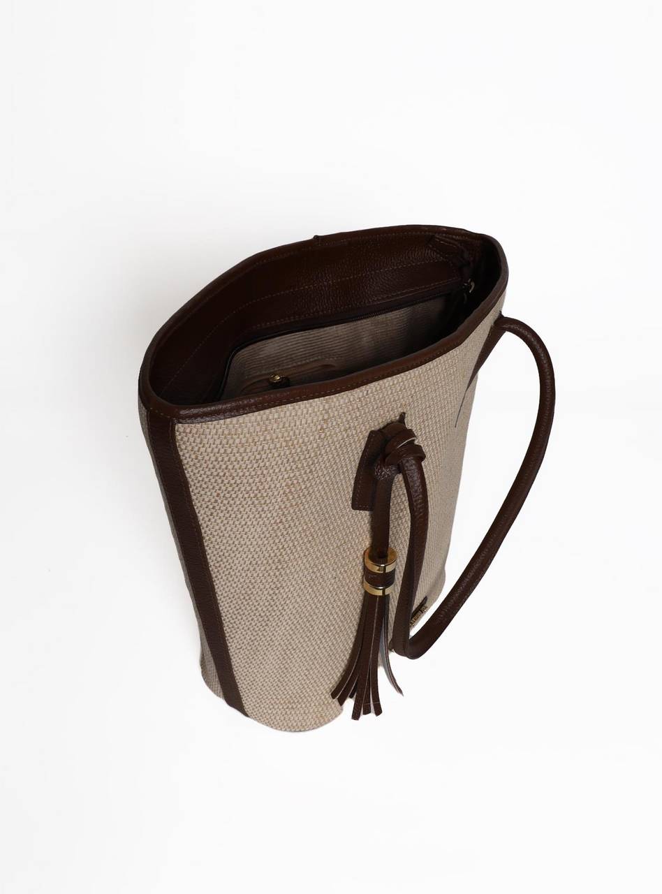 Bolsa Tote Tiracolo Lisa Sem Divisórias Sintético Cacau BSI-5988 - CA