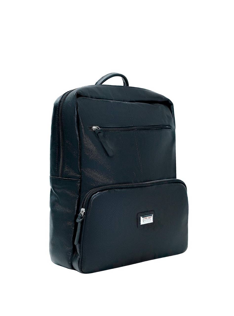 Mochila Executiva Grande Bolsos Couro Preta MEI-433 - PR