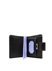 Carteira Feminina Clássica Couro Média Passante Preta CAI-373 - PR