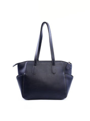 Bolsa Tote Tiracolo com Bolsos Laterais e Charm em Strass - Preta BSI-6046 - PR