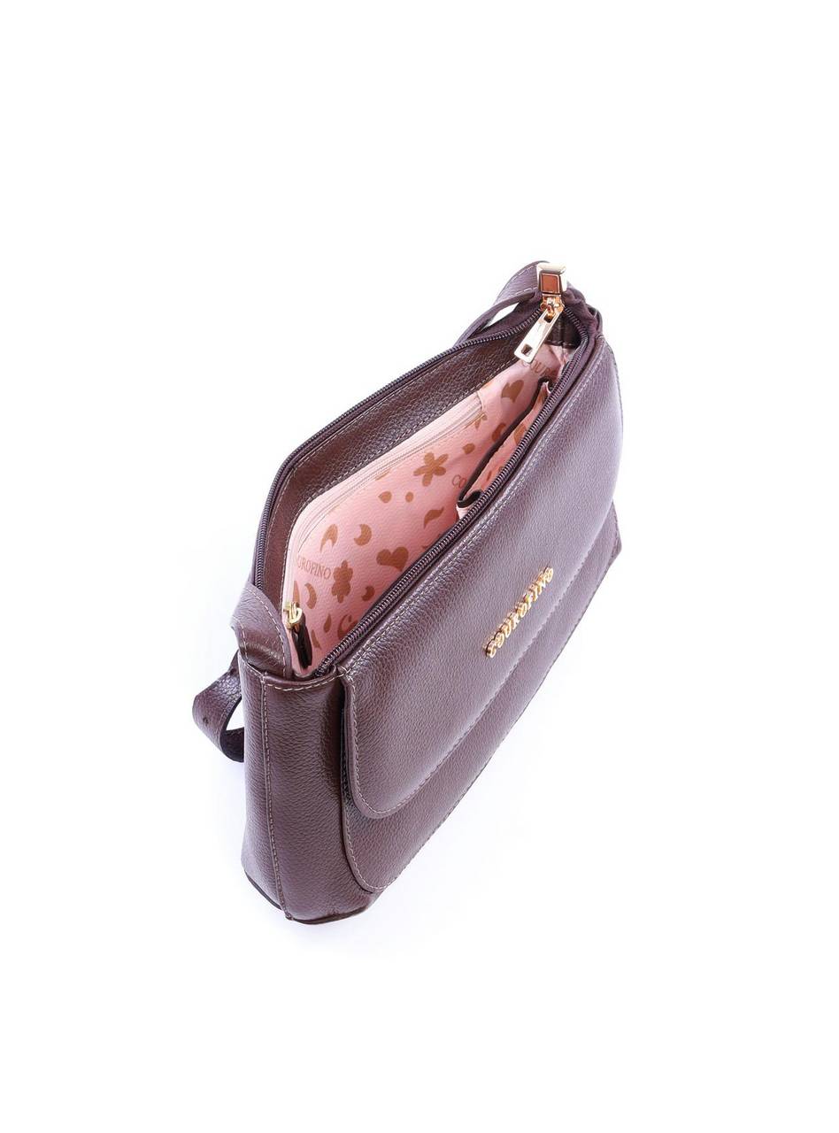Bolsa Saddle Transversal com Bolso Frontal Cacau BSI-5959 - CA