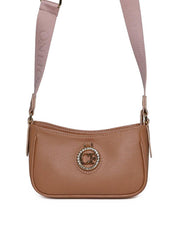 Bolsa Hobo Transversal com Bag Charm - Nude BSI-5977 - NU