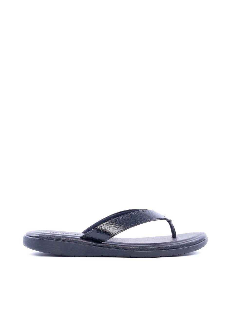 Chinelo Masculino de Dedo em Couro com Tiras Finas - Preta SDI-11770 - PR