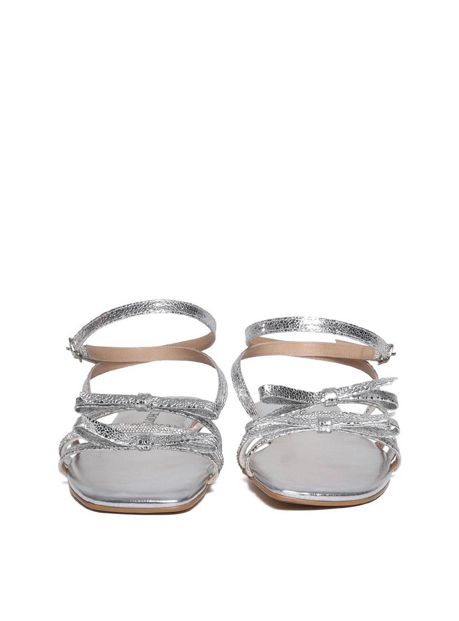 Rasteira Laços com Tiras em Strass - Prata SDI-11686 - PT