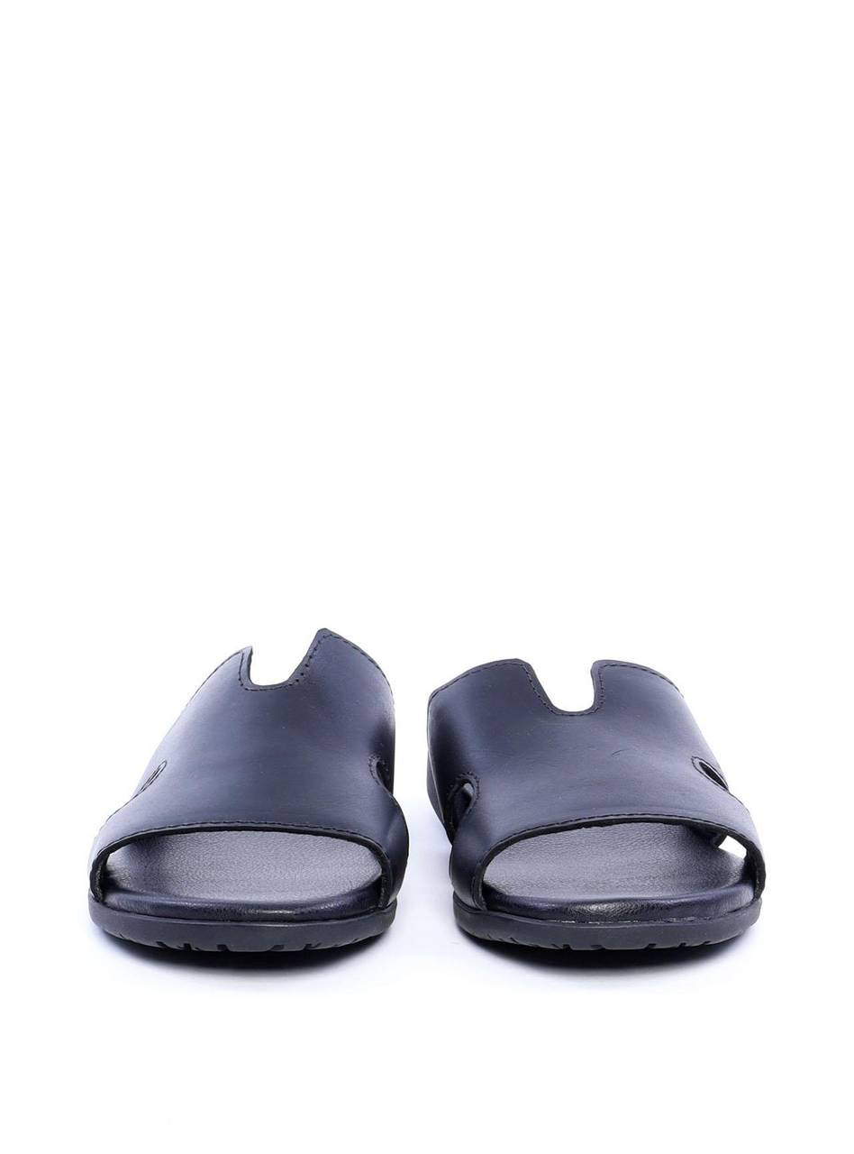Sandália Masculina de Rosto Largo com Recortes - Preta SDI-11702 - PR