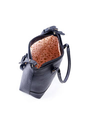 Bolsa Tote Transversal com Alça Dupla com Fivelas - Preta BSI-6085 - PR