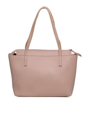 Bolsa Tote Tiracolo com Bolso Frontal e Zipper - Nude BSI-5976 - NU