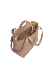 Bolsa Tote Pequena com Pinos e Alça de Mão - Nude BSI-5390 - NU