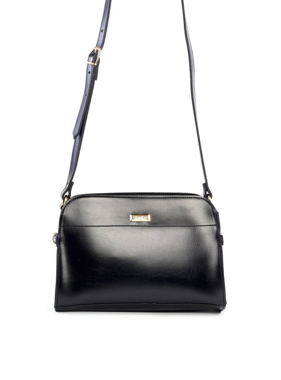 Bolsa Tote Transversal com Fivelas Laterais - Preta BSI-6218 - PR