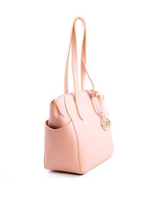 Bolsa Tote Tiracolo com Bolsos Laterais e Charm em Strass - Nude BSI-6046 - NU
