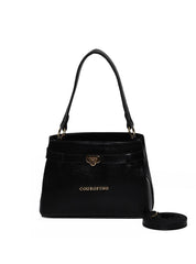 Bolsa Tote Detalhe de Cinto com Fecho Giratório - Preta BSI-5992 - PR