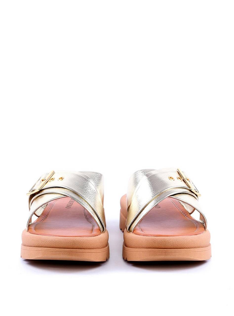 Sandália Flatform com Tiras Cruzadas - Ouro SDI-11726 - AU