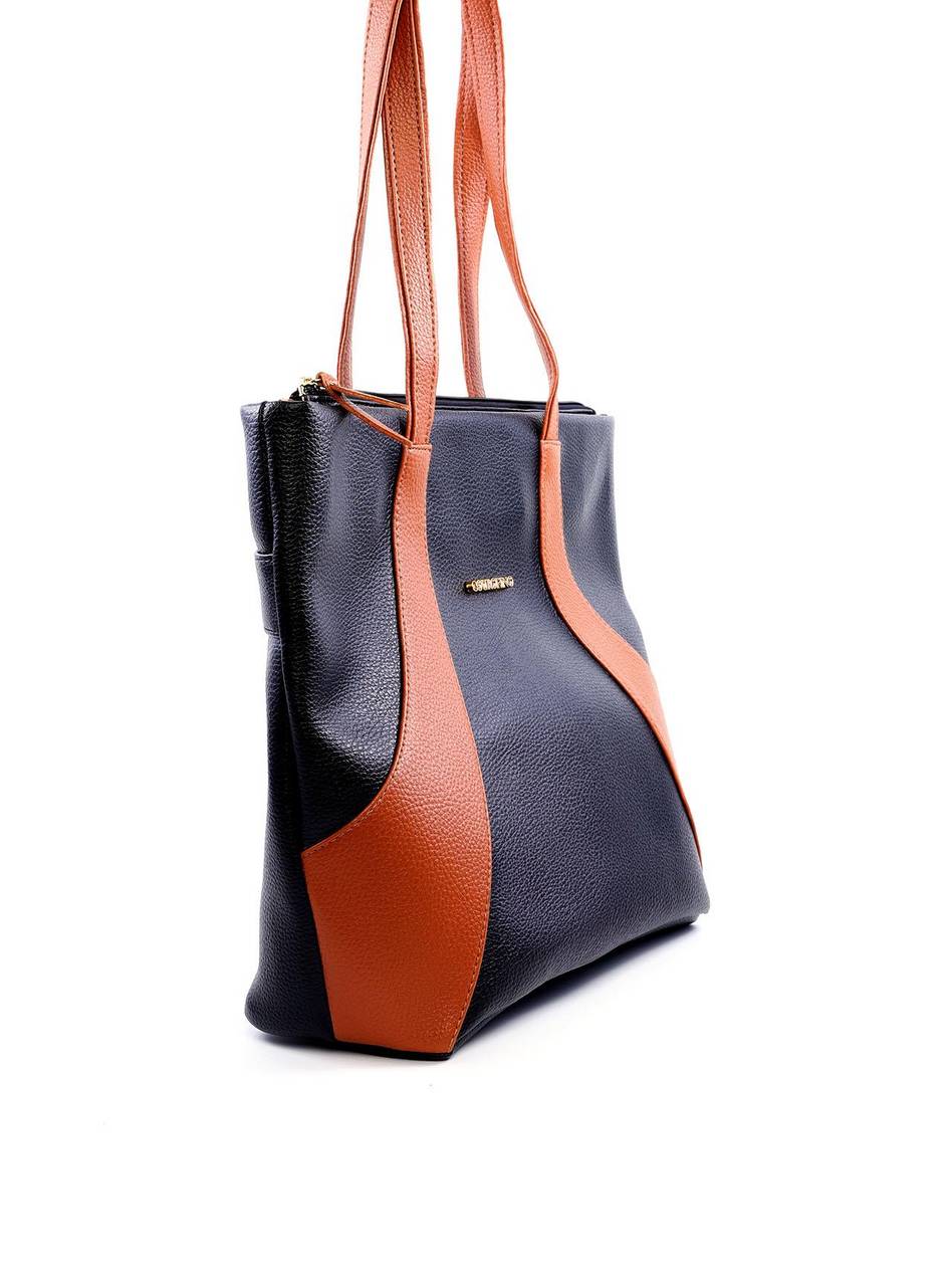 Bolsa Shopper Tiracolo com Detalhes em Costura - Preta BSI-6081 - PR