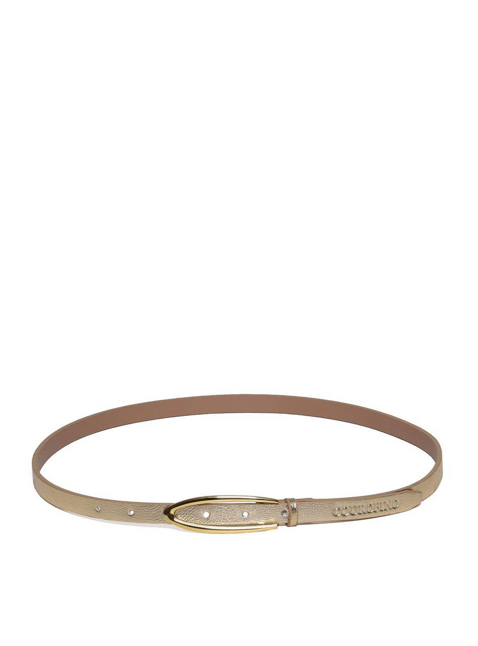 Cinto Feminino em Couro com Fivela Orgânica - Ouro CTI-971 - AU