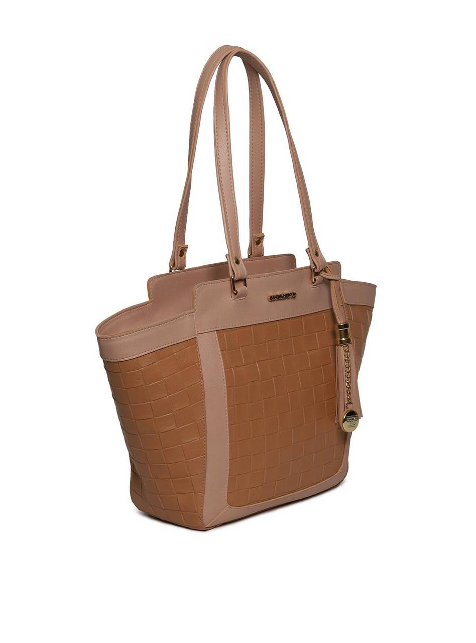 Bolsa Tote Grande Tiracolo Detalhe Barbicacho Nude BSI-5973 - NU