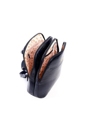 Mochila Feminina Casual em Couro com Duas Divisórias - Preta MEI-448 - PR