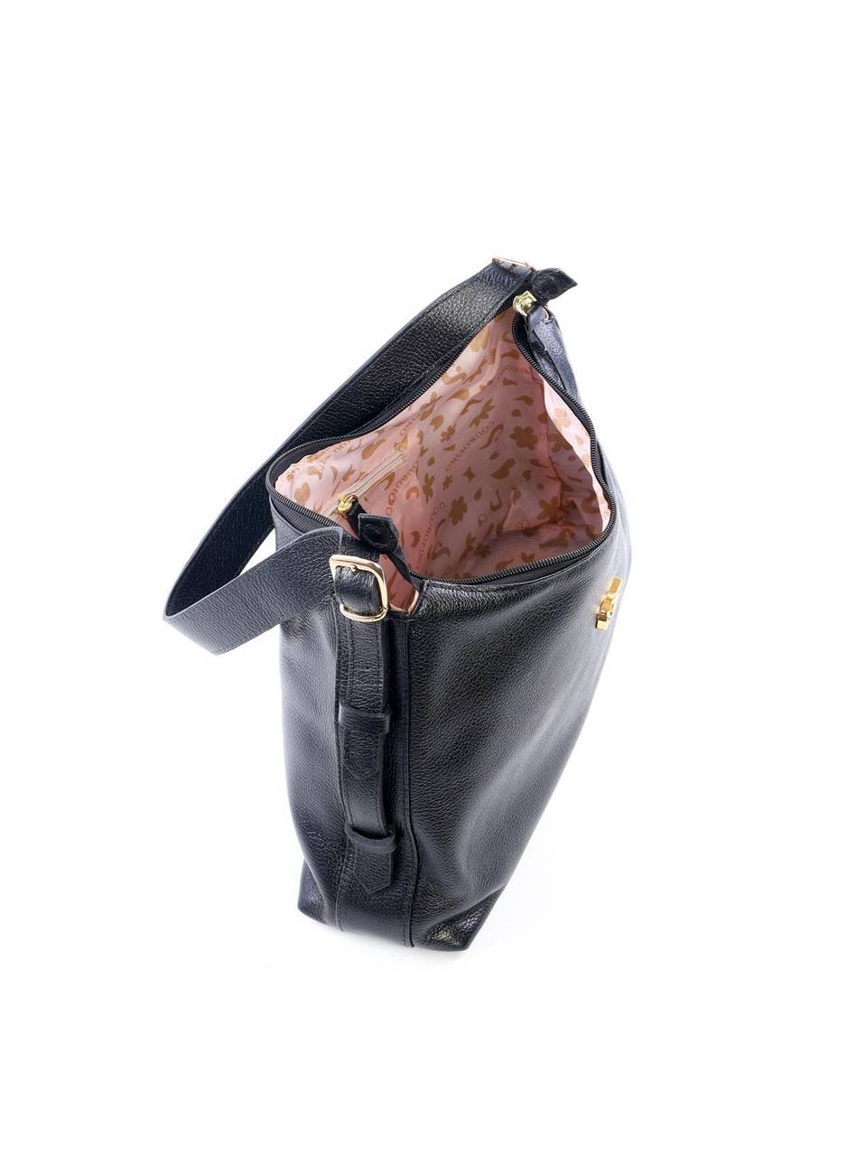 Bolsa Hobo Tiracolo com Fivelas e Passantes - Preta BSI-6063 - PR