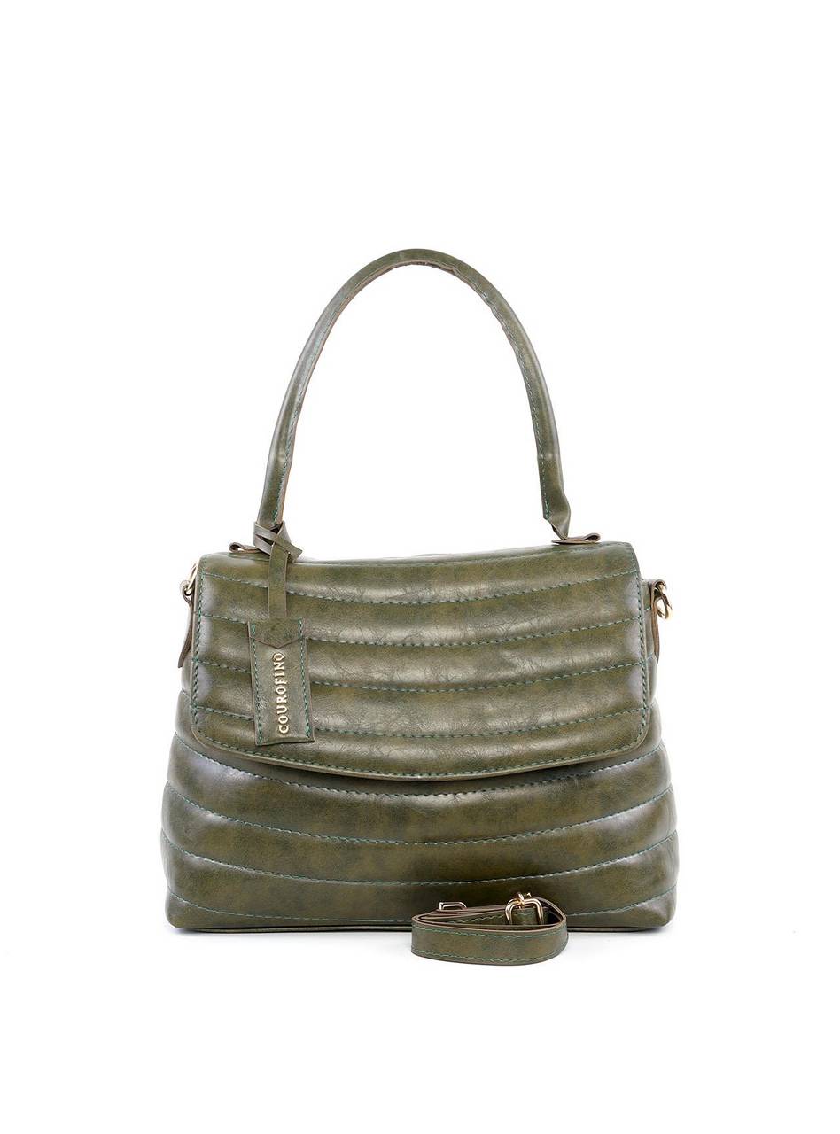 Bolsa Satchel em Matelasse com Bag Charm - Verde BSI-6216 - VD