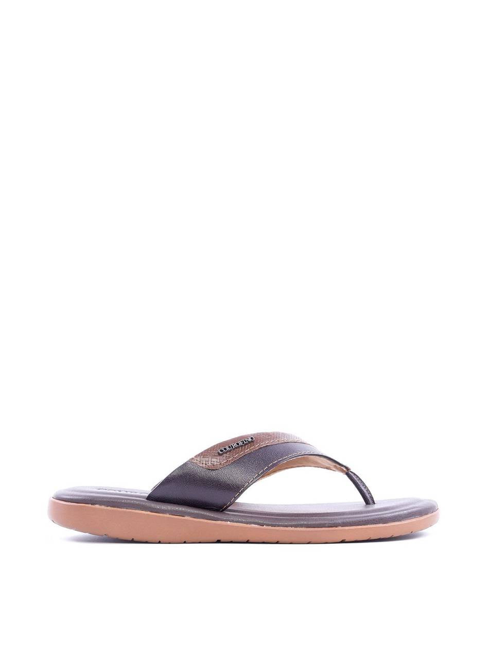 Chinelão Masculino de Dedo em Couro com Placa - Cacau SDI-11769 - CA