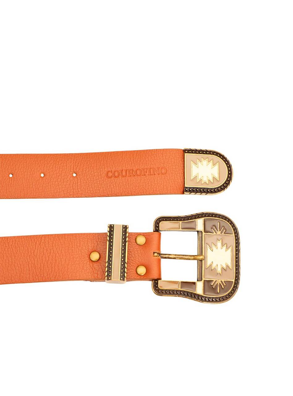 Cinto Feminino Casual Couro Desenhos Ponteira Castor CTI-928 - CS