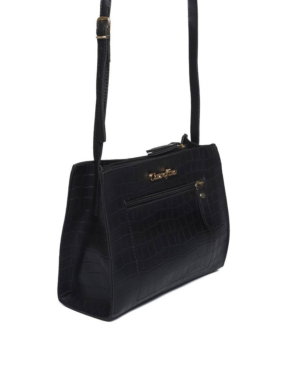 Bolsa Tote Transversal com Ziper - Preta BSI-5052 - PR