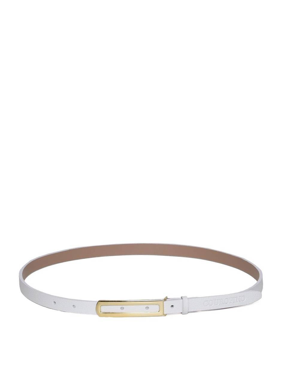 Cinto Feminino em Couro com Fivela Retangular - Branca CTI-969 - BR