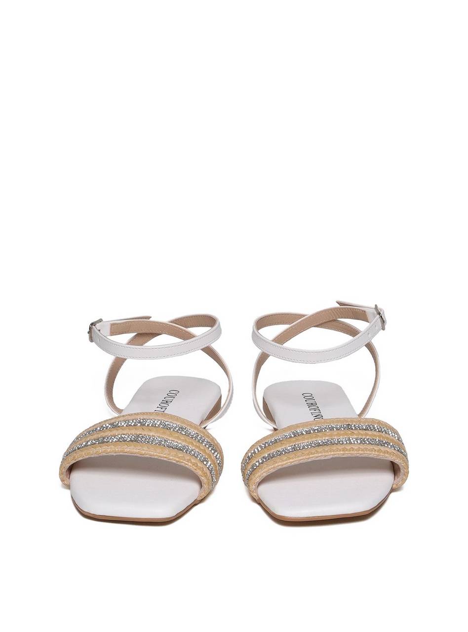 Sandália Feminina Rasteira Rosto Palha - Branca SDI-11641 - BR