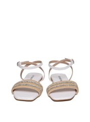 Sandália Feminina Rasteira Rosto Palha - Branca SDI-11641 - BR