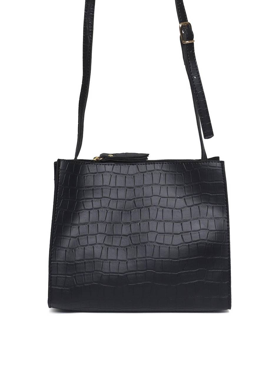 Bolsa Tote Transversal com Ziper - Preta BSI-5052 - PR